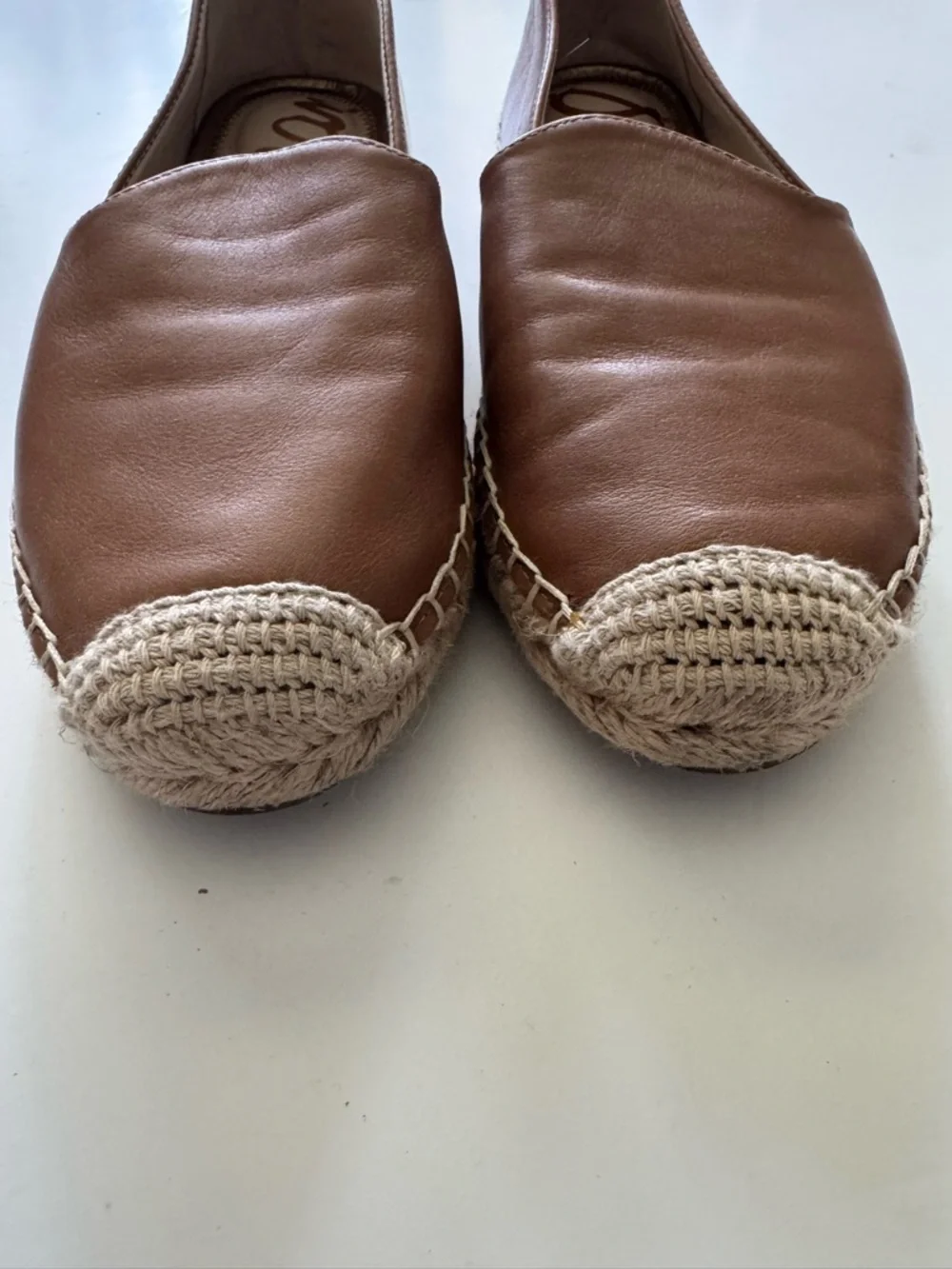 Sam Edelman Kesia Tan Leather Espadrille Flats size 8